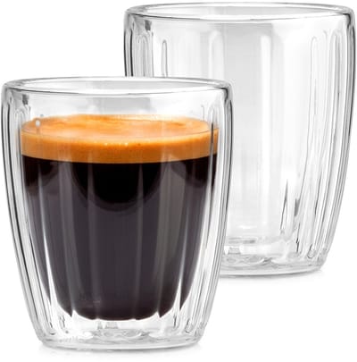 Thermische Glazen met Dubbele Wand voor Espresso Koffie 1250 ml 2 stuks - Koffieglazen - Theeglazen - Glazen - Dubbelwandig