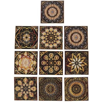 10 pièces Autocollant Carrelage Imperméable Motif Clair Auto-Adhésif Stickers Muraux pour Hôtel Chambre Cuisine black