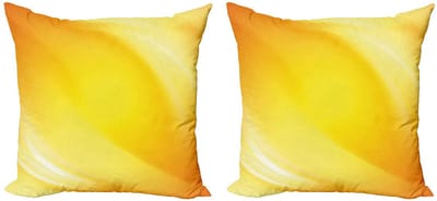 ABAKUHAUS Kussenhoes – 50x50 cm – Geel/Wit – Dubbelzijdig bedrukt
