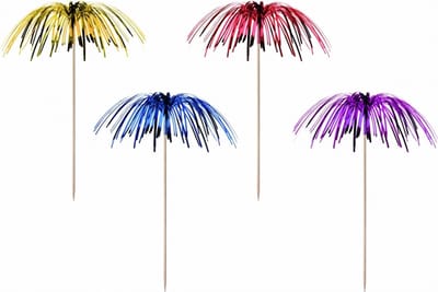 Papstar Decoratie prikkers vuurwerk - 10x - 17 cm - ijscoupe prikkers - ijsprikkers
