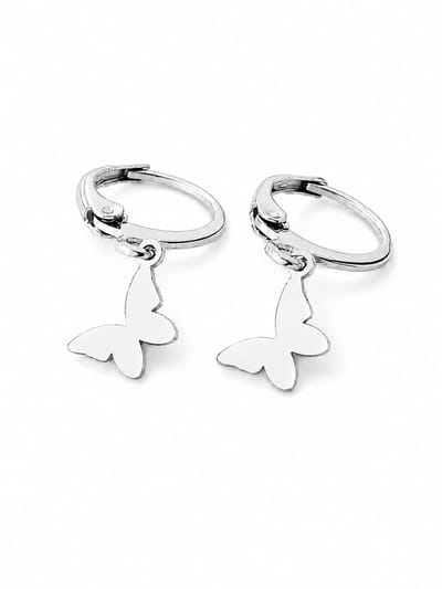 Oorbellen Meisje- Oorbellen met Vlinder- Vlinder oorbellen- Zilverkleurige oorbellen Vlinder- Kinder oorbellen- Stainless Steel- Oorringetjes- LiLaLove- Kind