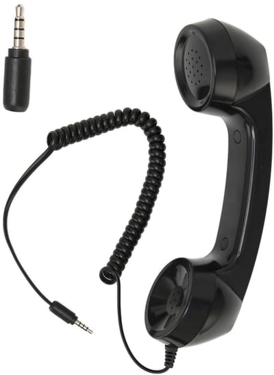 Dailygoods- Telefoonhoorn Retrostijl - 3,5 Mm Telefoonontvanger - Geluidsschakelaar - Volumeregeling - Opgerold Snoer 9 Voet - Superieure Geluidskwaliteit