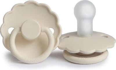 FRIGG Fopspeen | Daisy - Bloemspeen | Siliconen | Cream | Maat 1 - T1 Leeftijd: 0-6 maanden