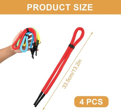 Dailygoods- Brillenkoord verstelbaar - Set van 4 stuks - Drijvend - Antislip - Geschikt voor brede beugels - Hoogwaardig polyester en siliconen - Sportbril