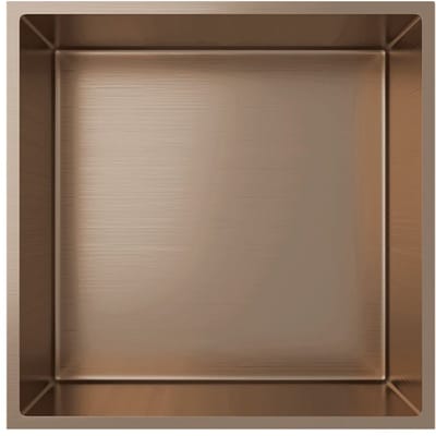 ALONI inbouwnis – 30x30x7 cm – geborsteld koper