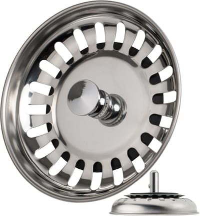 Spoelbak Zeefkorf - Gootsteen Zeef - Keuken Afvoer - Roestvrij Staal - Ø 79 mm - Zilverkleurig