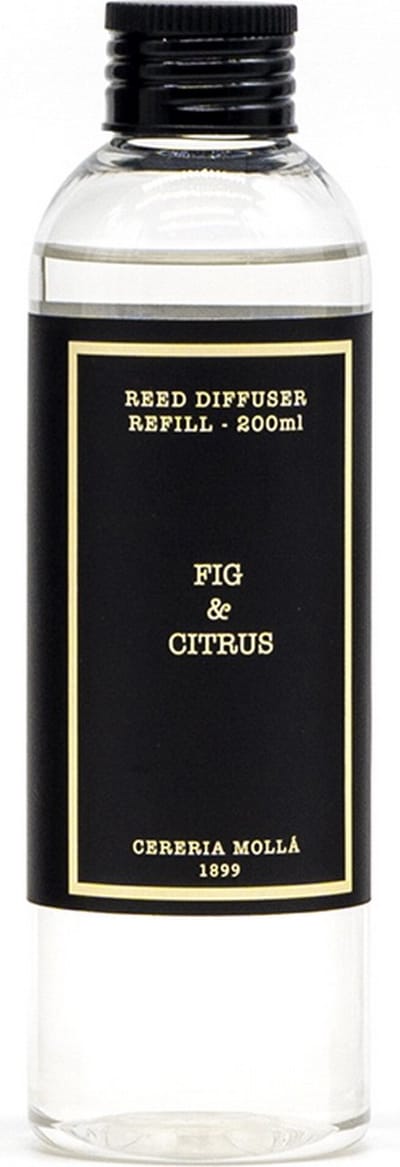 Cereria Mollà 1899 navulling Santal & Tonka refill 200ml voor geurstokjes reed diffuser met nieuwe geurstokjes