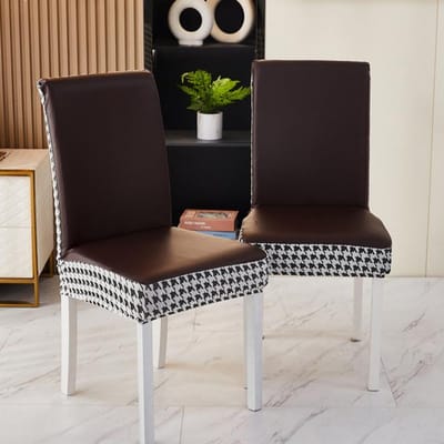 PU Eetkamerstoelhoezen Sets, Effen Leer Waterdicht En Oliebestendig Stretch Eetkamerstoel Beschermhoes Cover Slipcover 1 COVER