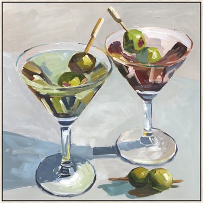 Schilderij met frame 70x70cm cocktails