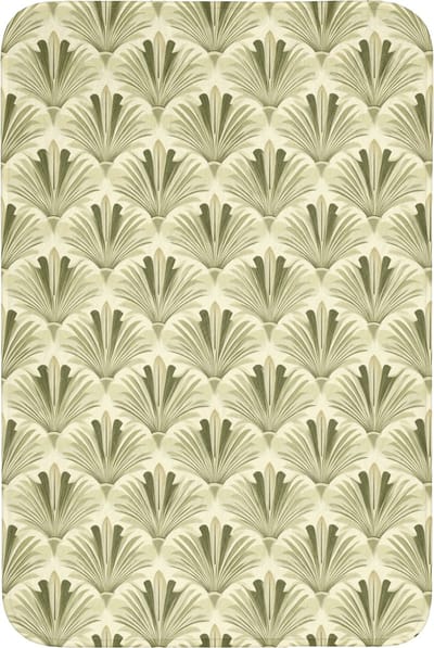Badmat 60x90 cm - Antislip - Klassiek - Waaier - Groen - Badmatten voor badkamer - Badkamermat - Douchemat - Badkamer mat