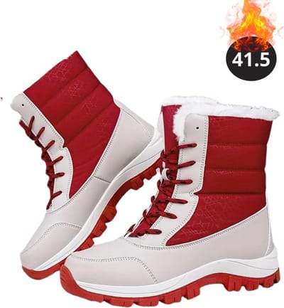 Nivard Snowboots - Sneeuwschoenen - Sneeuwboots - Dames - Wintersport - Ski - Skischoenen - Grijs Rood - 41.50- Laarzen