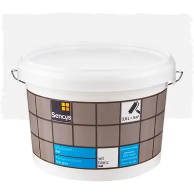 Sencys Structuurverf Grof Mat Wit 2,5l
