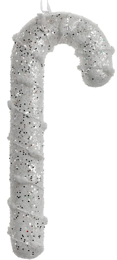 Clayre & Eef Kersthanger Zuurstok 7x2x17 cm Wit Kunststof