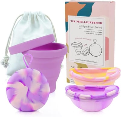 Herbruikbare Menstruatie Schijven Set met Sterilisator en Opbergzak voor Actieve Vrouwen - Ideaal voor Sport, Zwemmen en Intimiteit