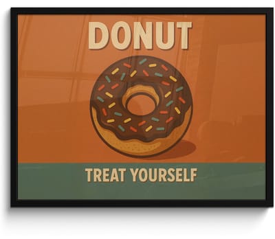 Poster in lijst - Fotolijst 70x50 cm - Posters - Donut - Spikkels - Kleurrijk - Quote - Posterlijst zwart - Decoratie - Wanddecoratie woonkamer - Muurdecoratie slaapkamer