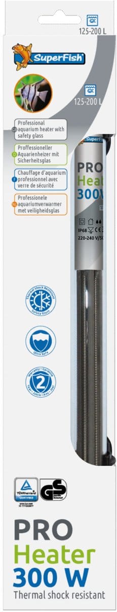 SuperFish Professionele Aquariumverwarmer - met Veiligheidsglas - 300 W - 125-200 L