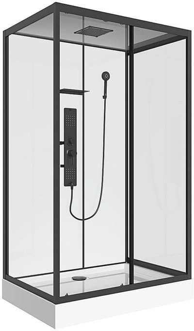 Vente-unique Rechthoekige douchecabine met massagestralen – Plaatsingsrichting naar keuze – L110 x B80 x H215 cm – SULIPA