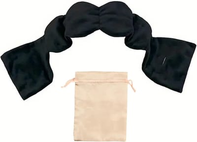 Verzwaarde Oogmasker - Ontspannende Oogafdekking - Diepe Ontspanning - Microglasparels - 70 cm - Zwart