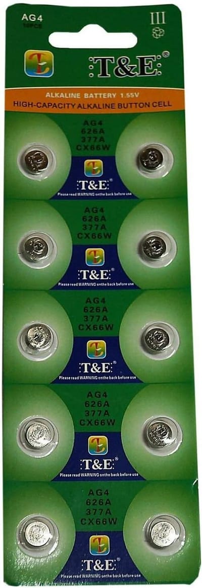 Batterijen AG4 Alkaline 10 stuks / knoopcel batterij / Ook bekend als AG4, LR626, G4, LR66, 177, 377, 626A, 377A, CX66W / Horloge batterij
