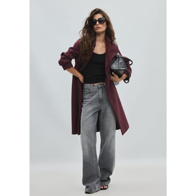Stradivarius Rechte jas met zachte touch  Purper XS