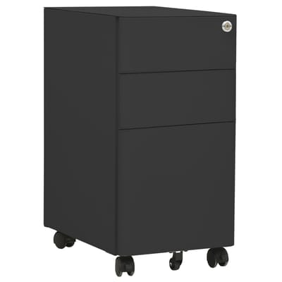 vidaXL - Ladeblok - verrijdbaar - 30x45x59 - cm - staal - antracietkleurig