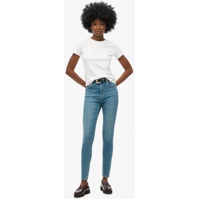 Superdry Skinny Jeans met Hoge Taille van Biologisch Katoen Blauw Grootte: 30/30