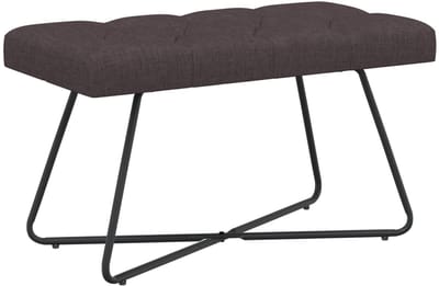vidaXL - Bank - met - knopen - tufting - Donkerbruin - 80 - x - 40 - x - 46 - cm - Stof