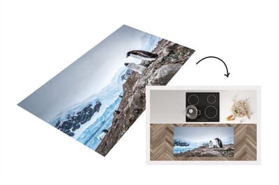 Keukenloper - Loper keuken - Pinguïns staan op een rots op Antarctica - 120x60 cm - Keukenloper vinyl
