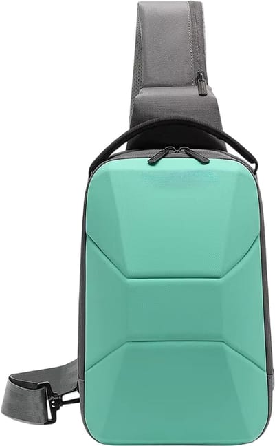 Heren Borsttas Waterdicht – Crossbody Schoudertas, Borstzak Heren, Sling Bag met USB-poort, Lichtgewicht Hard Shell Reistas voor Reizen, Fietsen en Dagelijks Gebruik - Groen