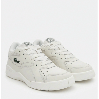 LACOSTE ACELINE 96 124 3 SFA Gebroken wit/Gebroken wit: Sneaker met retro courtschoenstijl, strakke geheel witte look en gecushioneerde zool, ideaal