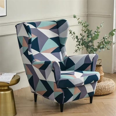 Bloemen bedrukte vleugelstoelhoes Stretch Spandex fauteuilhoezen Nordic verwijderbare relaxbankhoezen met zitkussenhoezen