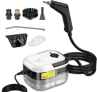 Draagbare Stoomreiniger - Handstomer - Grondige Reiniging - Snelle Stoomproductie - 1200 ml Tank - Zwart Wit