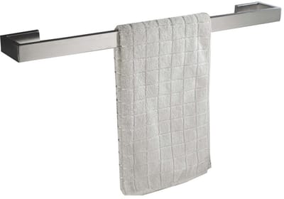 OmGoods - Dailygoody - Handdoekstang - Wandmontage - Duurzaam roestvrij staal - Geborsteld zilver - Badhanddoekhouder - Geschikt voor badkamer en keuken