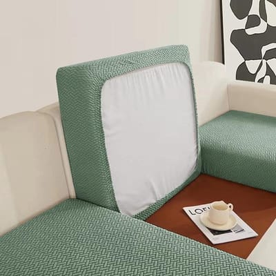 Housses de coussin de siège de canapé en jacquard Housse de fauteuil gonflable élastique Housses de canapé d'angle Housse de canapé pour meubles pour salon Normal Size (S)-1pc gray