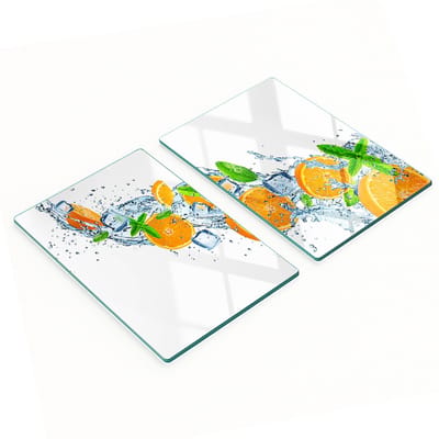 Decoratieve serveerplanken van glas in de vorm van sinaasappels, 2x40x52 cm