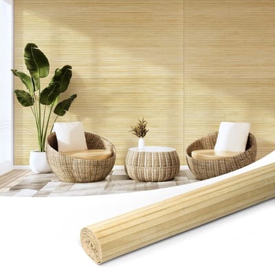 Bamboo Wandpaneel - Natuurlijke Bamboo Interieurdecoratie - Duurzaam Pols Wrap Paneling voor Wand en Plafond - 122 x 244cm - Ruw