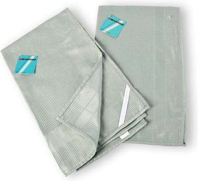 Discountershop Set van 2 Glazendoeken Polierdoeken - Groen - 67cm x 41cm - 80% Polyester, 20% Polyamide Glasdoeken