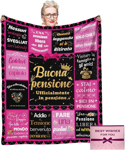 Pensioencadeau Knuffeldeken voor Mannen en Vrouwen - Afscheidscadeau voor Gepensioneerden - 150 x 130 cm