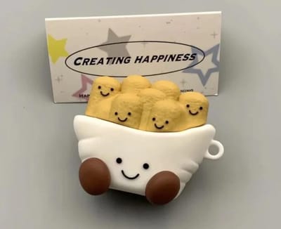 AirPods 3 Hoesje – Cute Popcorn Cartoon Design – Siliconen Beschermhoes met Sleutelhanger