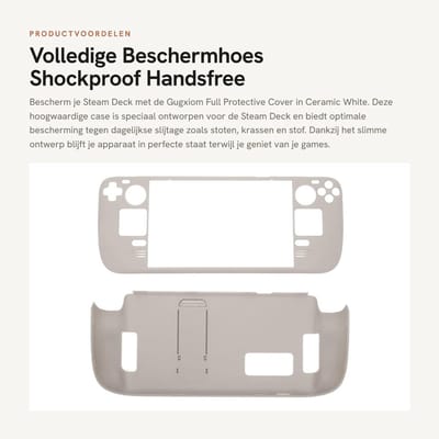Dailygoods- Beschermhoes Volledige Bescherming - Ergonomisch Ontwerp - Handsfree Standaard - Shockproof - Anti-Slip - Voor Steam Deck - Gamecase