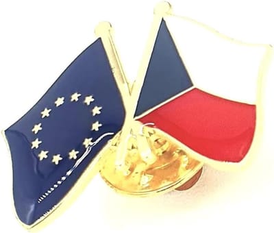 Tsjechië Europese Unie Tsjecho-Slowakije Vriendschap Metalen Emaille Land Vlaggen Pin Badge