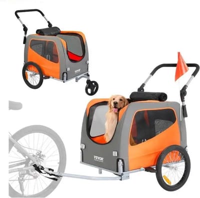 Fietskar - Fietskarren - Hondenfietskar - Fietskar Bagage - Hondenfietskar Opvouwbaar - Hondenfietskar Opvouwbaar - 66lbs - 2-in-1 Pet Stroller - met Wielen Universele Koppeling voor Honden Katten