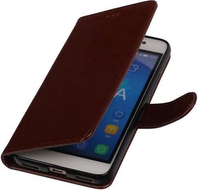 TPU Bookstyle Wallet Case Hoesje - Hoesje Geschikt voor Honor 4A / Y6 Bruin
