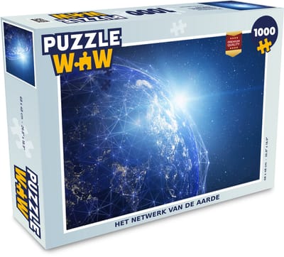 Puzzel Aarde - Netwerk - Licht - Legpuzzel - Puzzel 1000 stukjes volwassenen