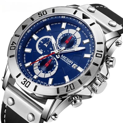 Manike 2081 Chronograaf Herenhorloge – Klassiek Design – Quartz Uurwerk – Leren Band – 3ATM Waterbestendig – Stijlvol & Functioneel