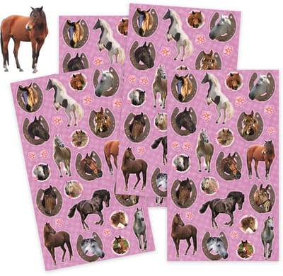 Stickers Paarden - 4 Stickervellen - Knutselen Meisjes - Beloningsstickers