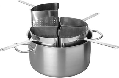 Pujadas Pasta-Kookpan Ø35cm - Met 4x Kookmand - 20 Liter - RVS 720120 - Horeca & Professioneel