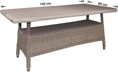 Raffles Covers Beschermhoes tuintafelblad - 140 x 80 H: 5 cm - RTT14080 - Waterdicht - UV-bestendig - Elastische zoom - Beschermhoes tuinmeubelen - Tuintafelbladhoes
