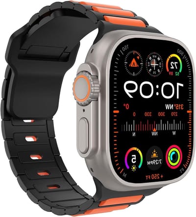 Siliconen sportbandje voor Apple Watch - Zachte vervangende band voor mannen en vrouwen - Twee-Tinten - Geschikt voor verschillende modellen - Maat 49 mm tot 42 mm - SE Serie 10 tot 4 - Ultra 2