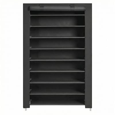 SONGMICS - Schoenenrek - Schoenenrek met 10 Lagen - Met Stofhoes - Metalen Frame - Voor High Heels